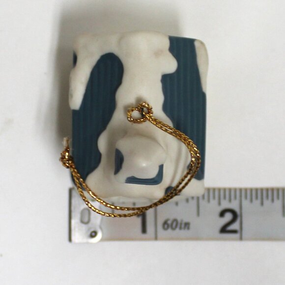 Vintage HOMCO #5555 Set of 4 Christmas Village Building Ornaments - Original Box - Picture 8 of 10